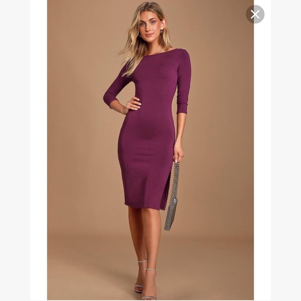 Lulu's black midi bodicon size large NWT
